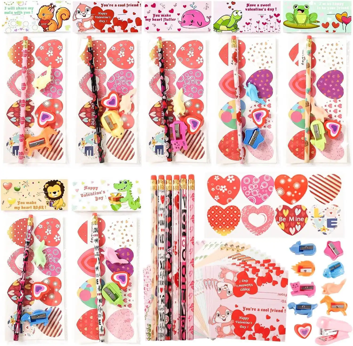 VANOW 28 Packs Super Value Valentines Stationery Kit