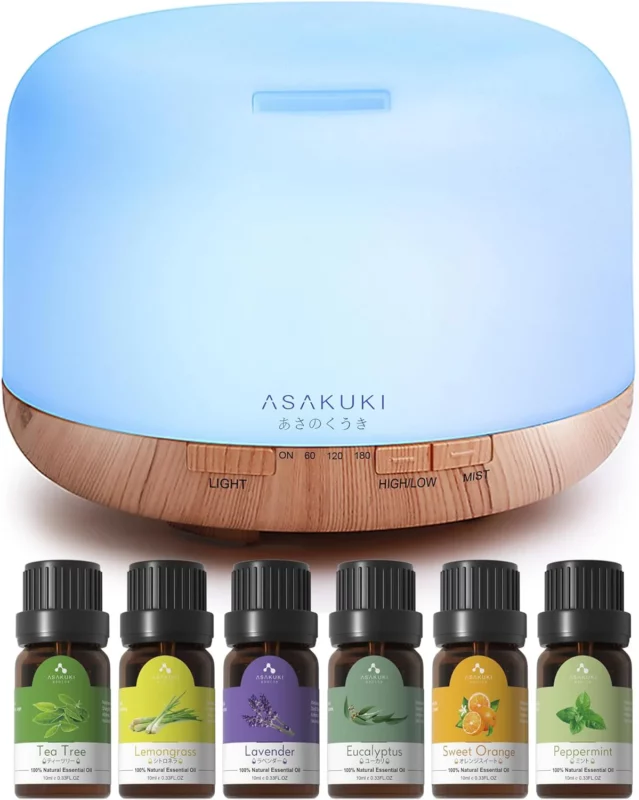 best favorite things party gifts - ASAKUKI Essential Oil Diffuser with Essential Oils Set