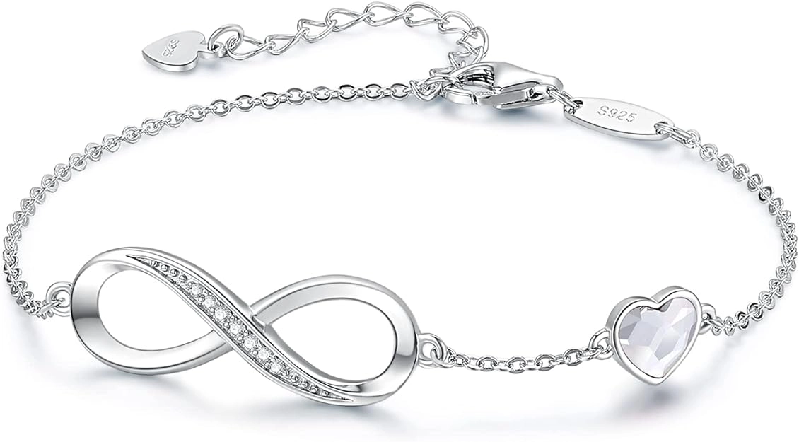 best valentine gift for pregnant wife - CDE Infinity Heart Symbol Charm Link Bracelet