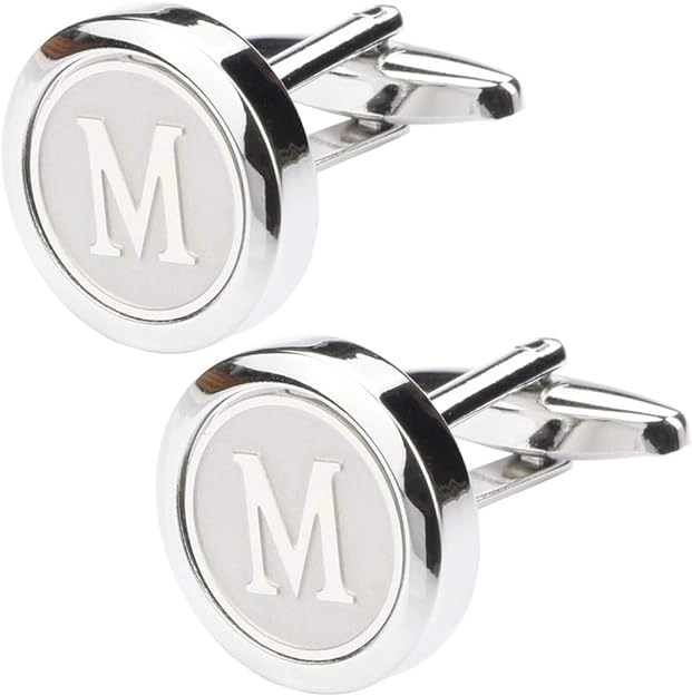 best last minute valentine's gifts for him - Dannyshiu Classic Stainless Steel Initial Cufflinks