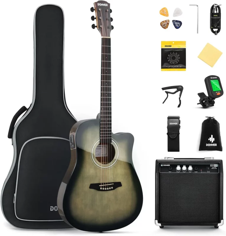 best acoustic electric guitars under $300 - Donner Full Size Acoustic Electric Guitar