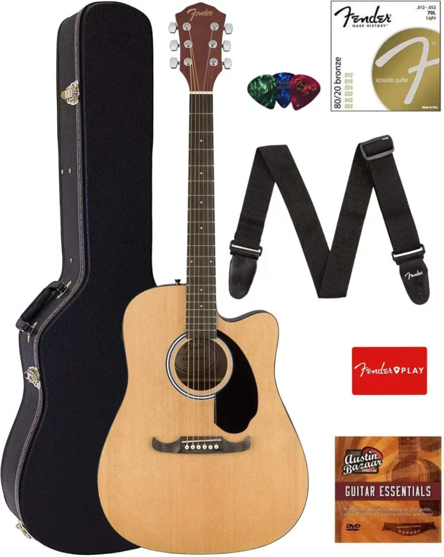 best acoustic electric guitars under $300 - Fender FA-125CE Dreadnought Cutaway Acoustic-Electric Guitar