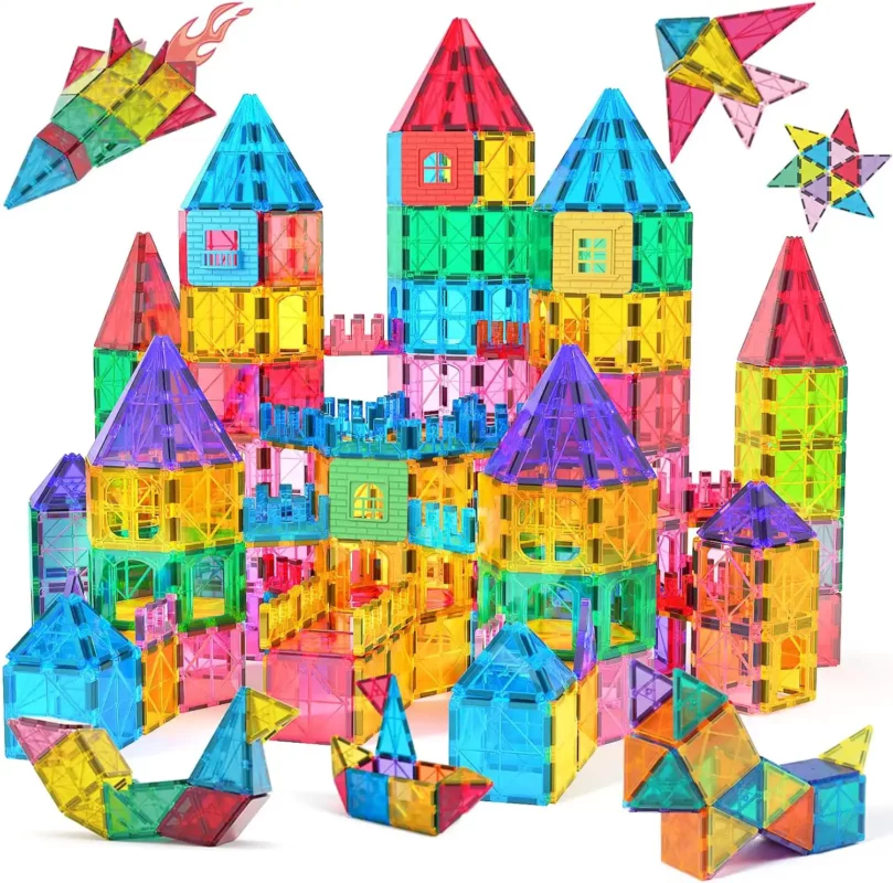 best valentine gifts for kids aged 8-12 - Jasonwell Magnetic Tiles Building Blocks Set