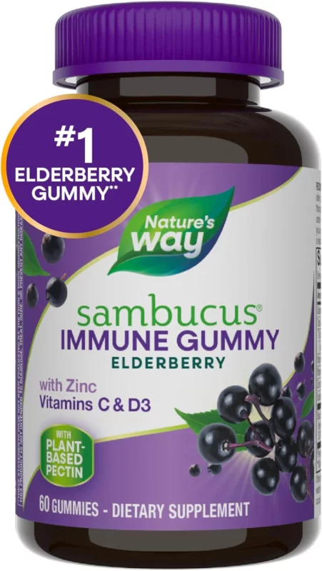 best supplements for jiu jitsu - Nature’s Way Sambucus Elderberry Immune Gummies