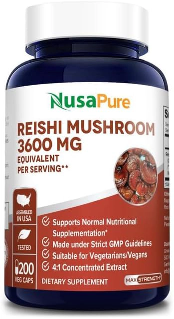 best reishi mushroom supplements for sleep - NusaPure Reishi Mushroom Extract Capsules