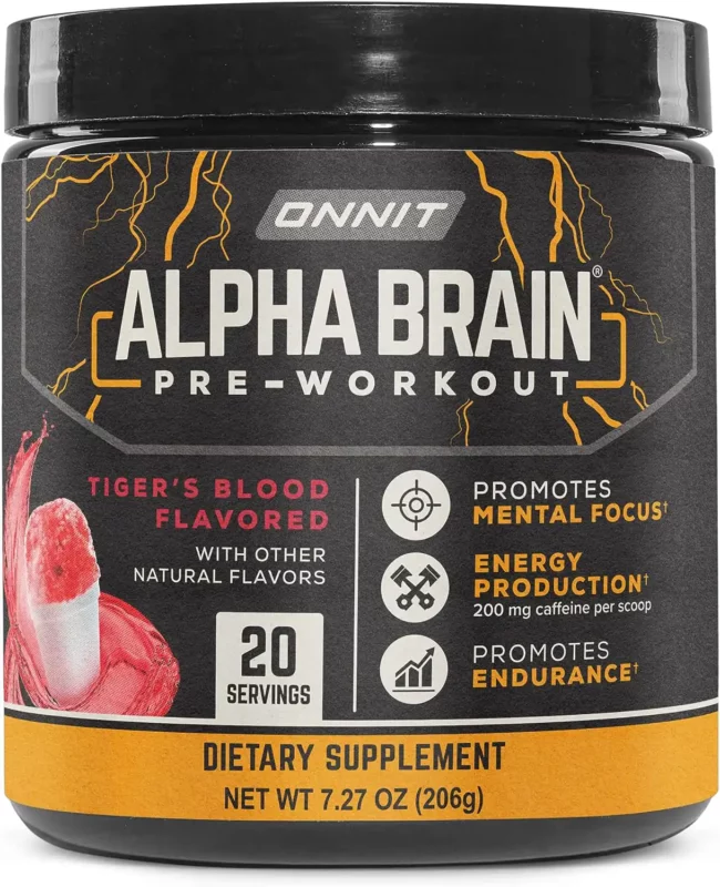best supplements for boxing - ONNIT Alpha Brain Pre-Workout Tiger's Blood