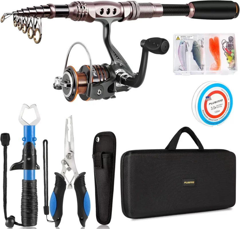 best fishing gifts 2024 - PLUSINNO Fishing Rod and Reel Combo (Full Kit with Fishing Tools)