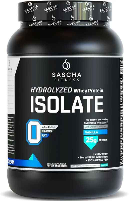 best protein supplement for swimmers - SASCHA FITNESS Hydrolyzed Whey Protein Isolate