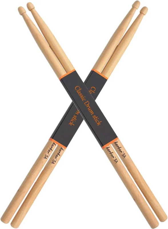 best sticks for electric drums - Sound Harbor 5A Wood Drumsticks Maple 2 Pair