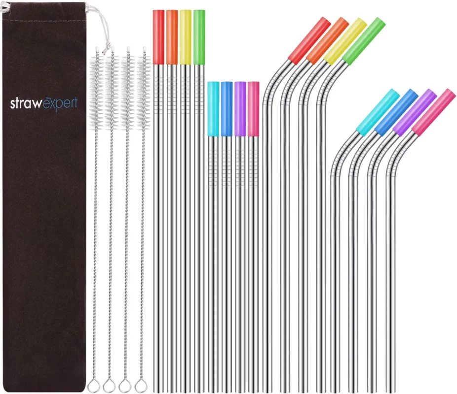 best favorite things party gifts - StrawExpert 16 Reusable Stainless Steel Straws