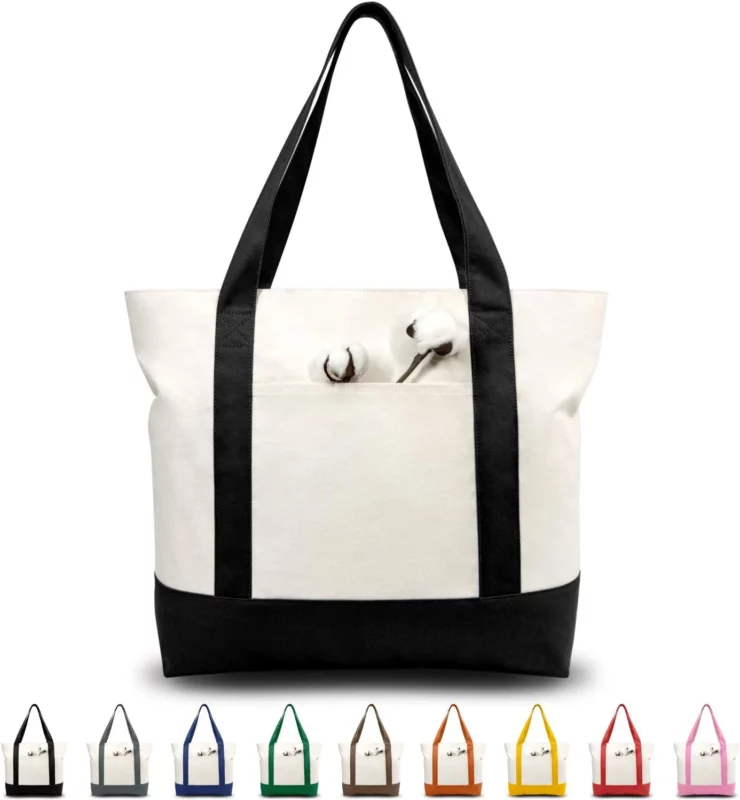 best favorite things party gifts - TOPDesign Stylish Canvas Tote Bag with an External Pocket