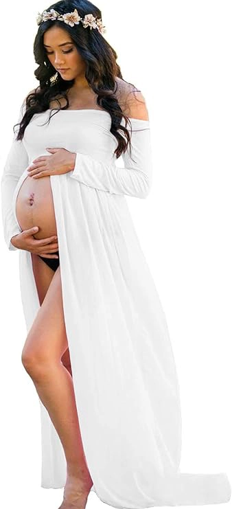 best valentine gift for pregnant wife - YnimioAOX Maternity Photo Shoot Dress