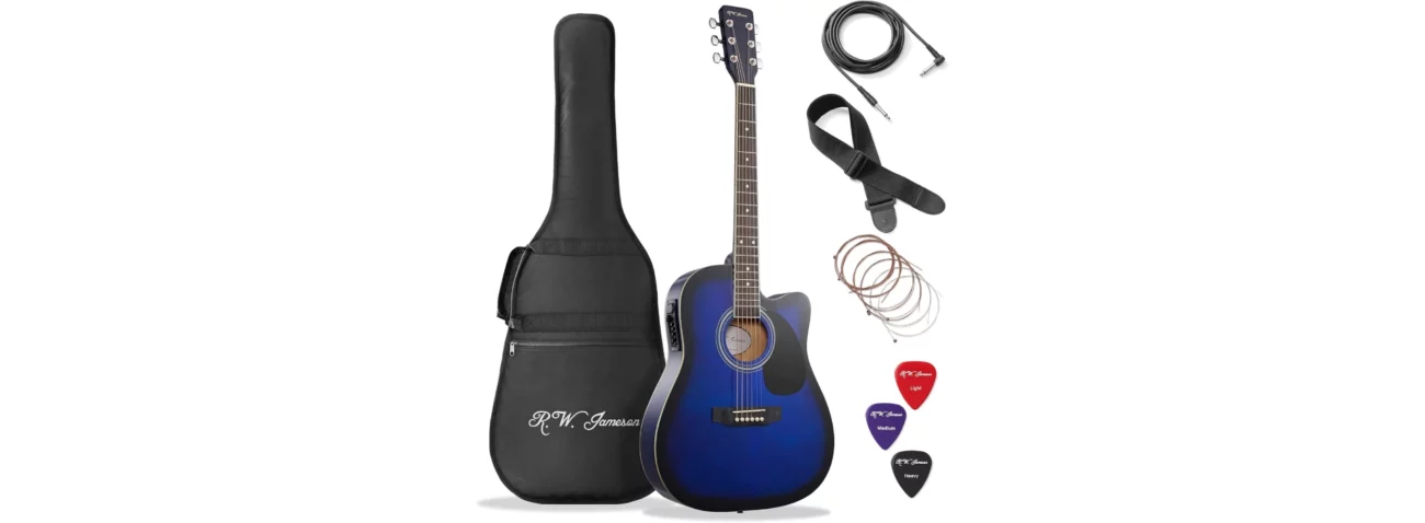 best acoustic electric guitar under $300 - Jameson Guitars Full Size Thinline Acoustic Electric Guitar