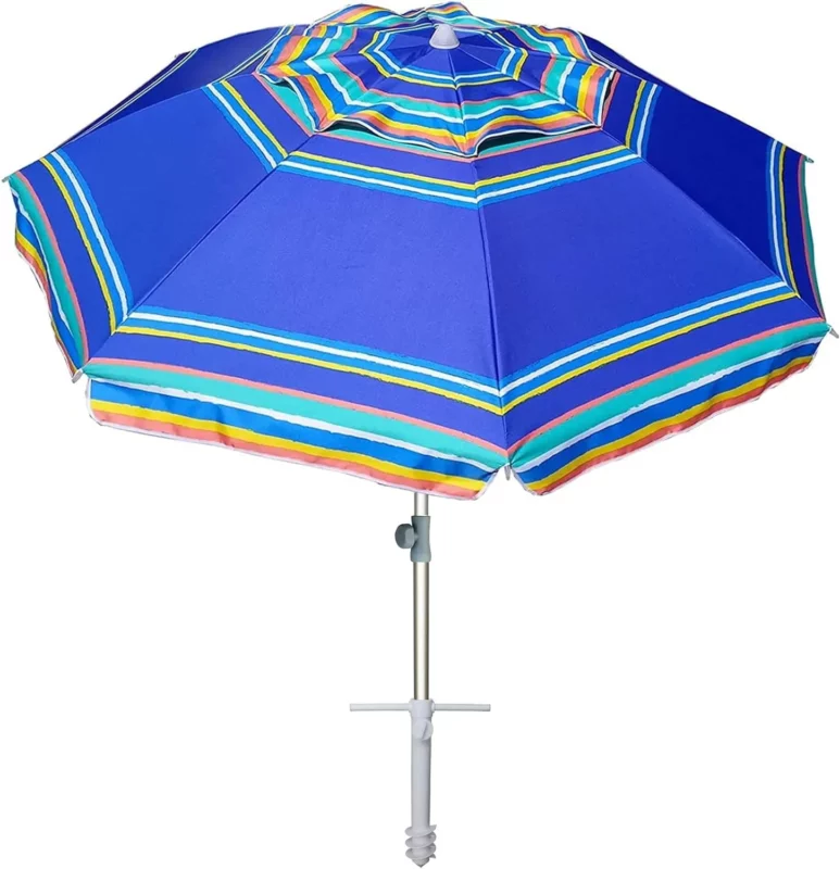 best gifts for beach goers - AMMSUN 7ft Heavy Duty High Wind Beach Umbrella