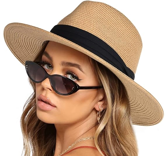best gifts for beach goers - FURTALK Wide Brim Straw Panama Hat