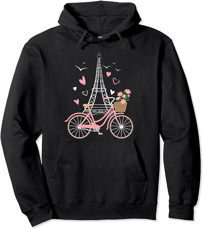 best gifts for francophiles - Graphic Francophile Eiffel Tower Pullover Hoodie