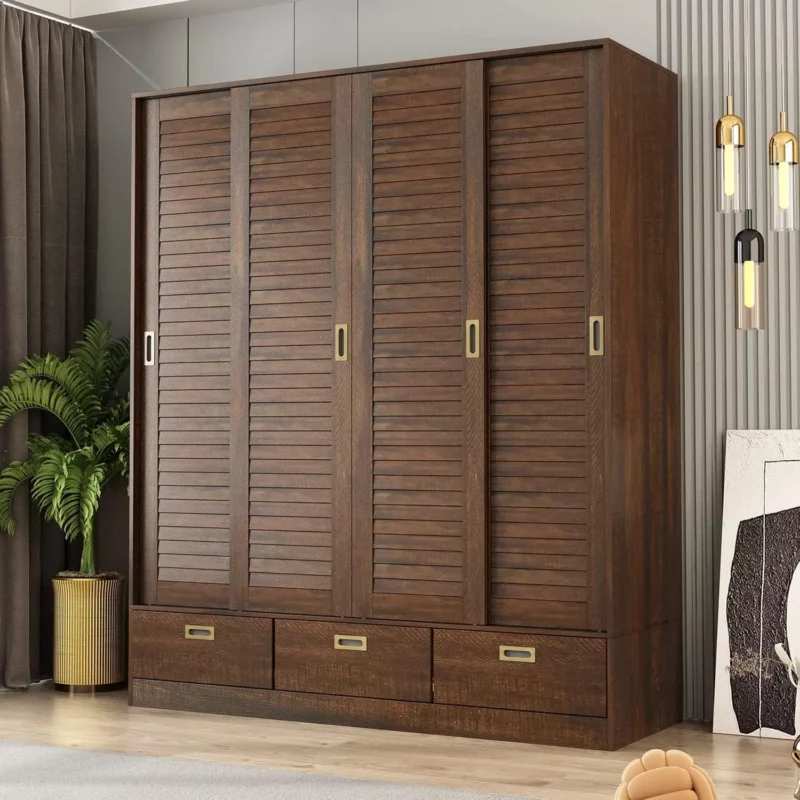 wardrobe buying guide - Homsee Large Wardrobe Armoire with 4 Sliding Doors
