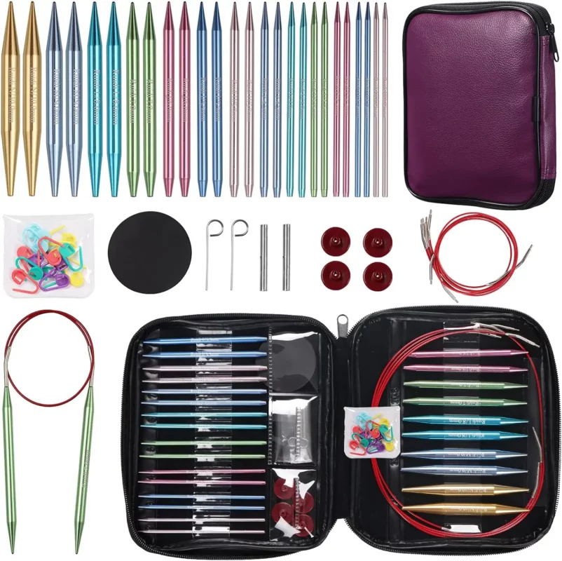 best gifts for homesteaders - RUIDI Interchangeable Circular Knitting Needles Set