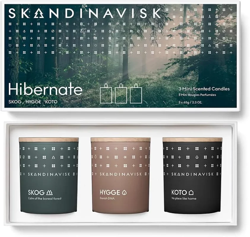 best hygge gifts - Skandinavisk Hibernate Giftset of 3 Mini Scented Candles