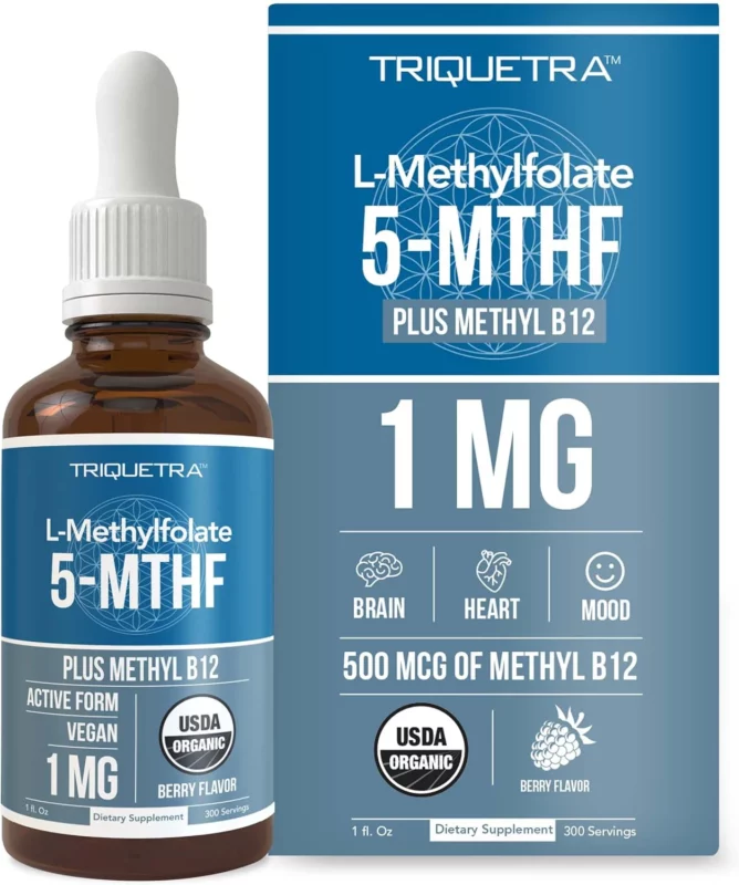 best methylfolate supplements for mthfr - Triquetra Health Organic Methyl Folate 1000 mcg + Methyl B12 Cofactor
