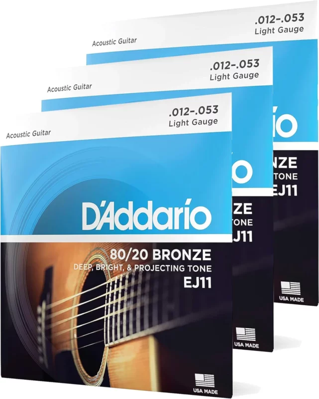 best strings for hollow body electric guitars - D'Addario EJ11-3D 80-20 Bronze Strings