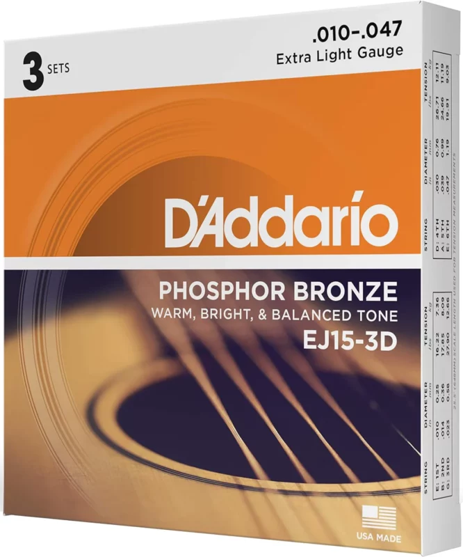 best strings for hollow body electric guitars - D'Addario Guitar Strings Phosphor Bronze