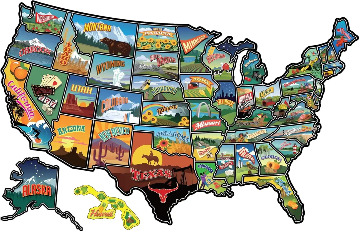 best gifts for rv owners - Gunjovi RV State Travel Sticker Map