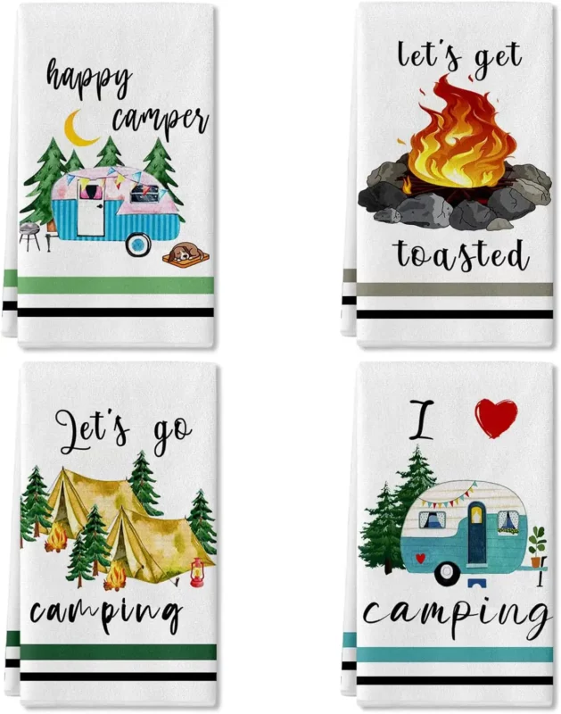 best gifts for rv owners - Lebsitey Camping Kitchen Towels Set of 4