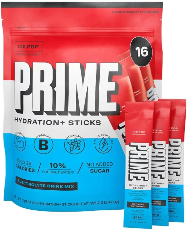 best gifts for athletes - PRIME HYDRATION+ Powder Sticks ICE POP