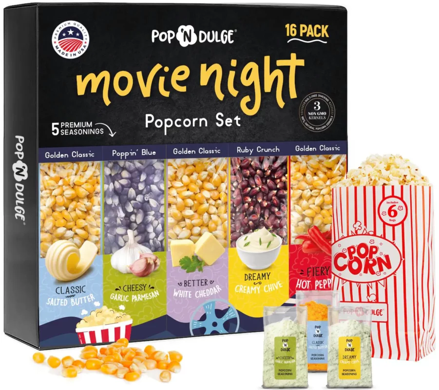 best consumable gifts - Pop n' Dulge Popcorn Movie Night Supplies