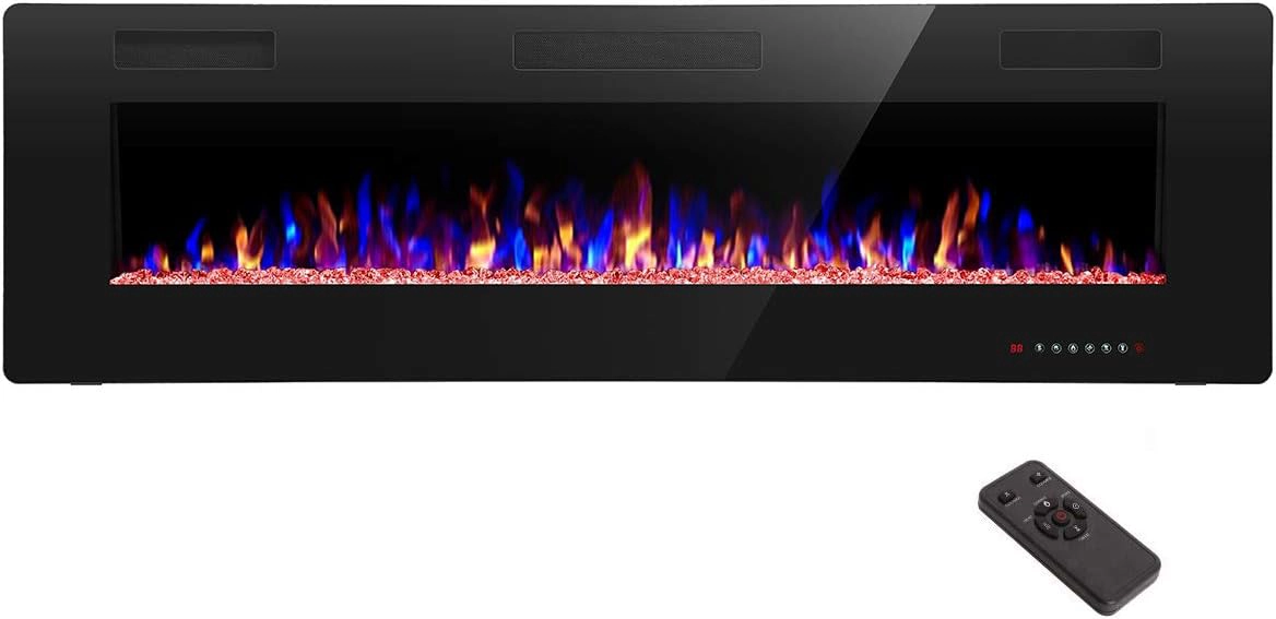 best 60 inch electric fireplace - R.W.FLAME Recessed and Wall Mounted Electric Fireplace