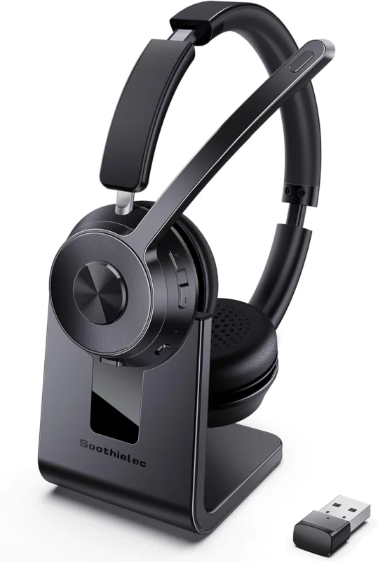 video conferencing buying guide - Soothielec Bluetooth Headset with Noise Cancelling Microphone