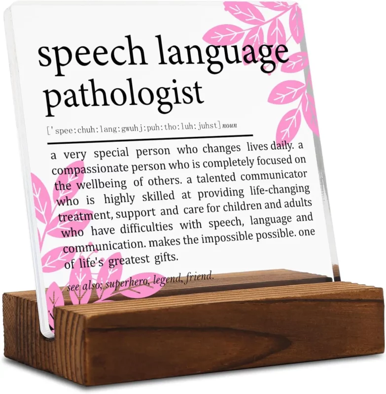 best gifts for speech therapist - YODOCAMP Clear Desk Decorative Sign